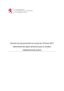 Richtlinien für die Gründung öffentlich-rechtliche Einrichtungen (auf französisch)